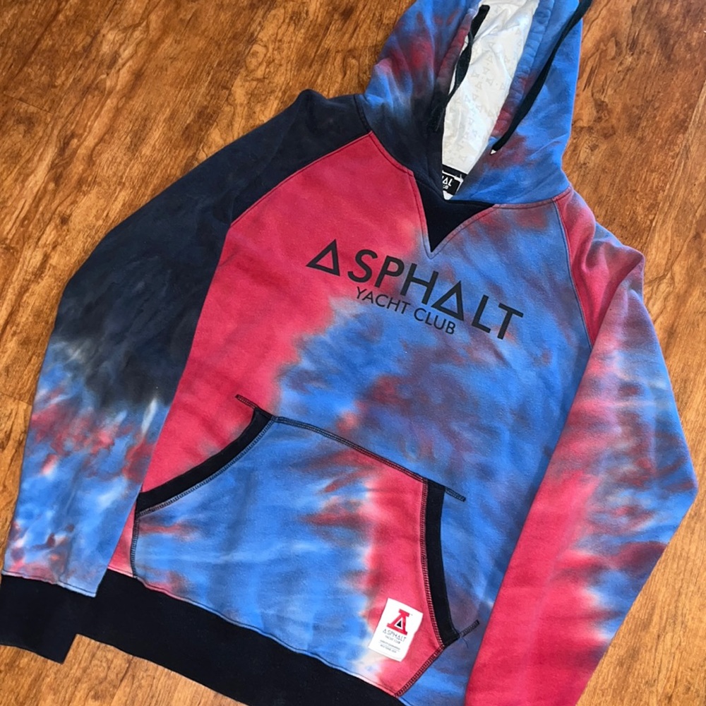 ASPHALT YACHT CLUB Men pullover jacket with hood. Large